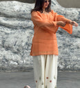 Orange Flower Floral Farsi Salwar Set