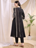 Ethnic Motifs Embroidered V-Neck Pure Cotton Kurta With Trousers & Dupatta