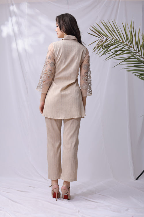 Designer Cutwork Cream Co-ord Set