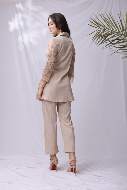 Designer Cutwork Cream Co-ord Set