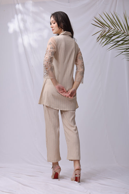 Designer Cutwork Cream Co-ord Set