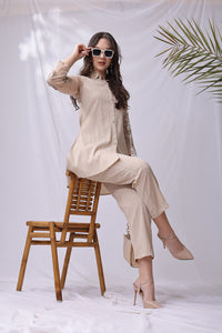 Designer Cutwork Cream Co-ord Set
