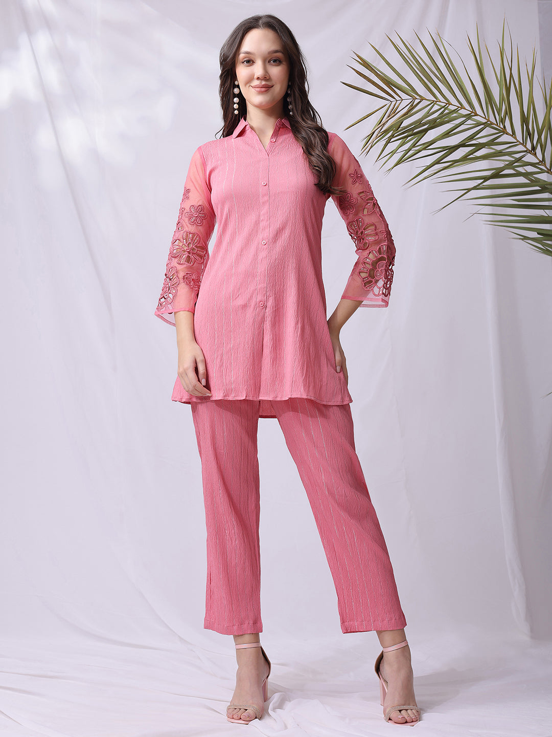 Designer Cutwork Cream Co-ord Set