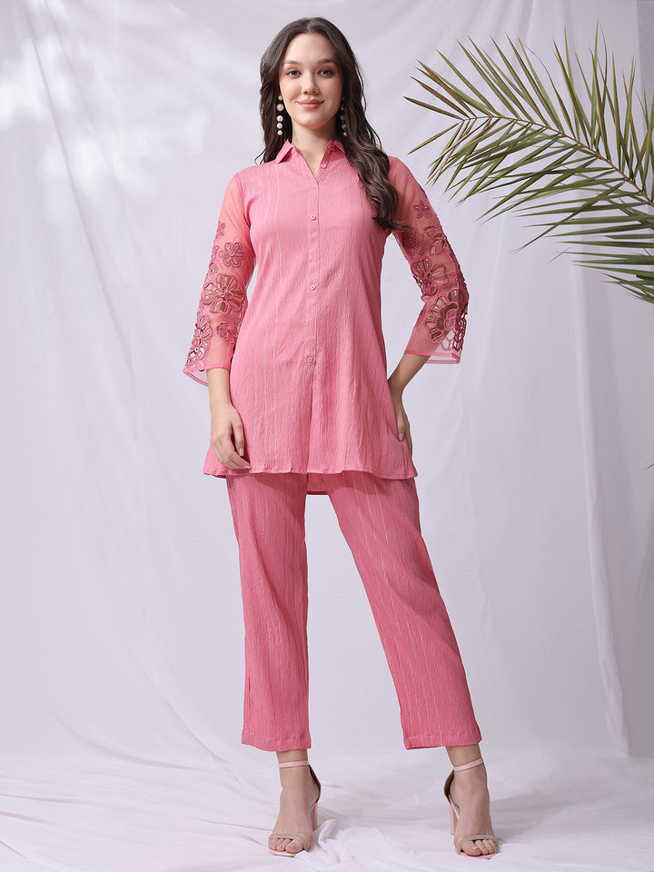 Designer Cutwork Cream Co-ord Set