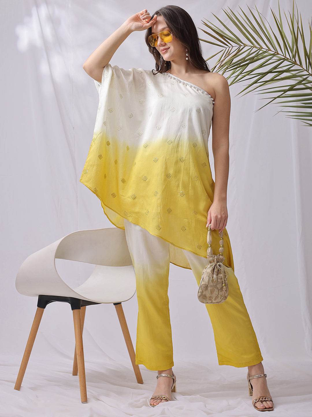 Yellow & White Tie-dye Festive Collections