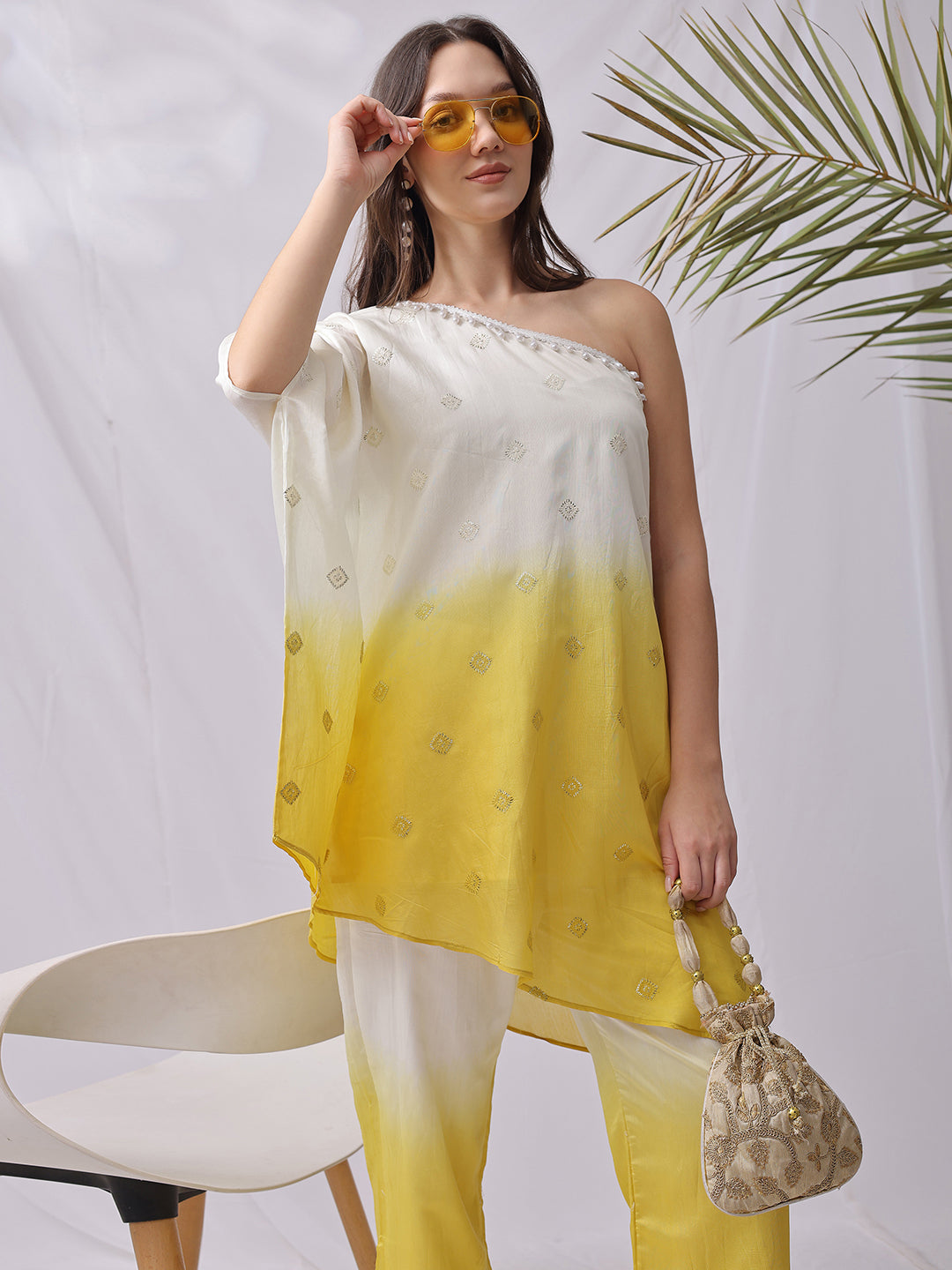 Yellow & White Tie-dye Festive Collections