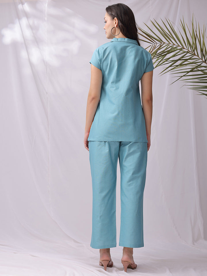 Cotton Co-ord Set Blue