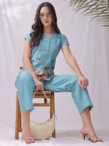 Cotton Co-ord Set Blue