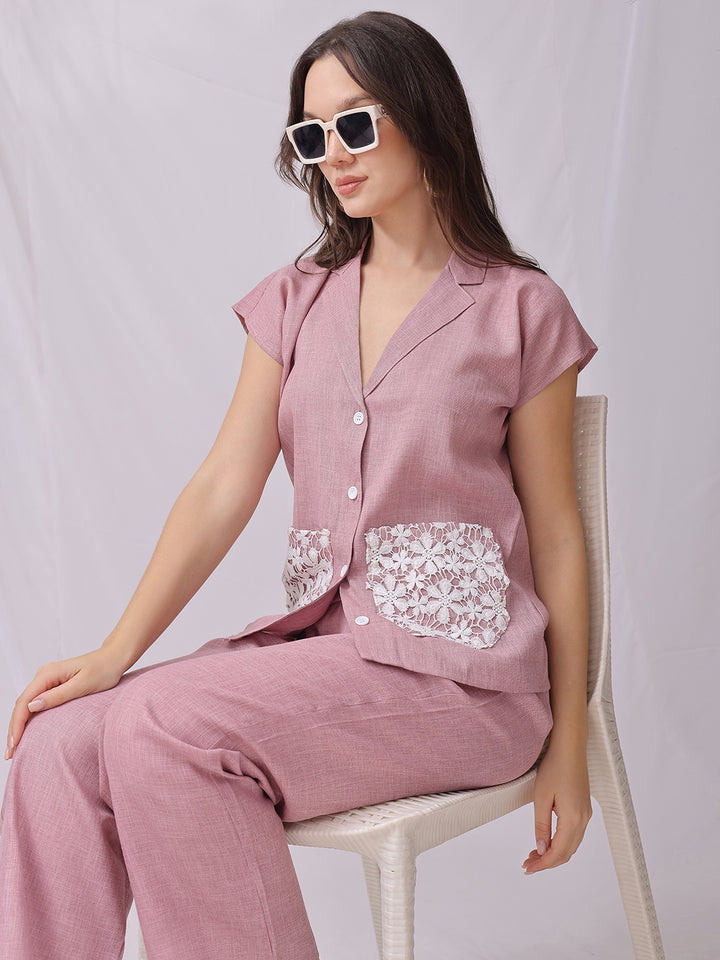 White Pocket Linen Co-ord Set