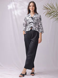 Balck Printed Linen Co-ord Set
