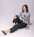 Balck Printed Linen Co-ord Set