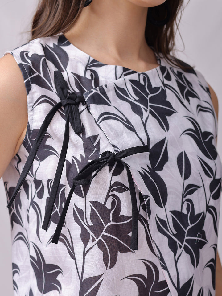 Balck Printed Linen Co-ord Set