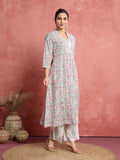 Pastel Pink Perfection: Pure Cotton Angrakha-Style Kurta Set