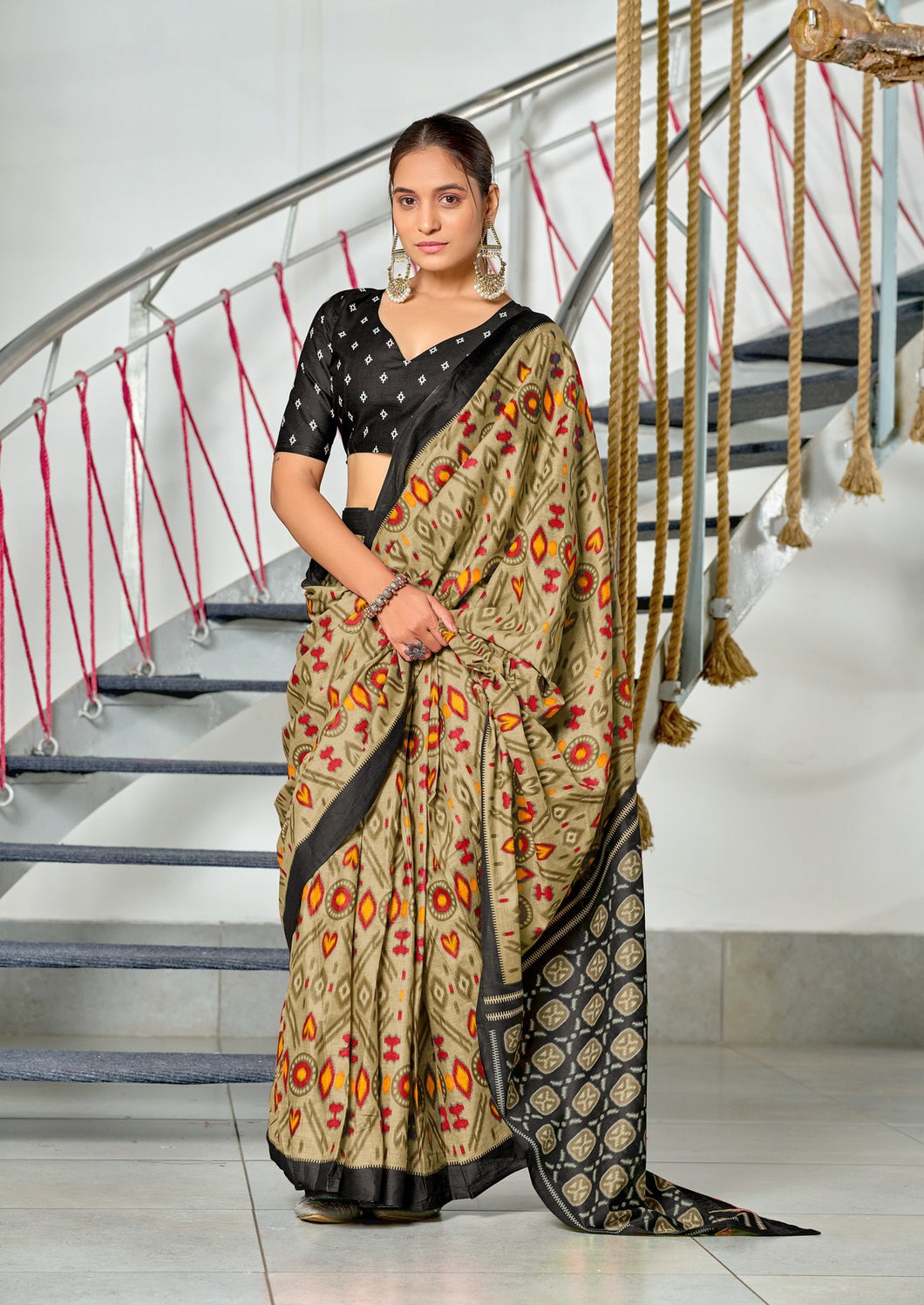 Mal Cotton Hand Block Print Saree