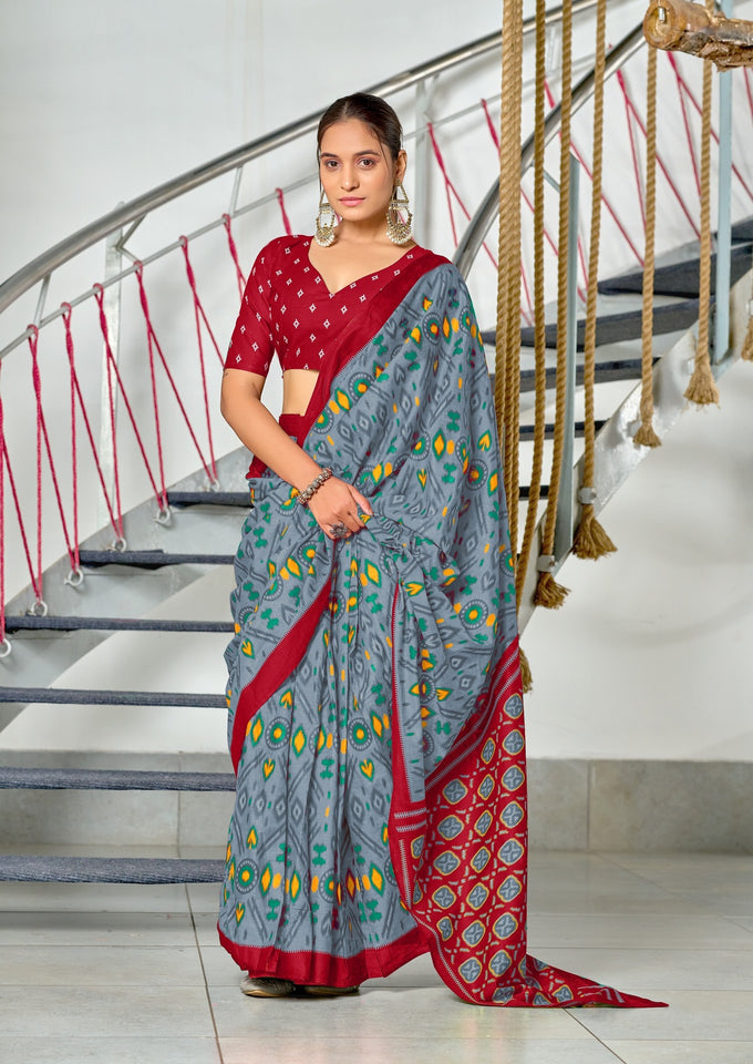 Mal Cotton Hand Block Print Saree