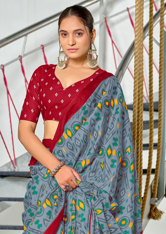 Mal Cotton Hand Block Print Saree