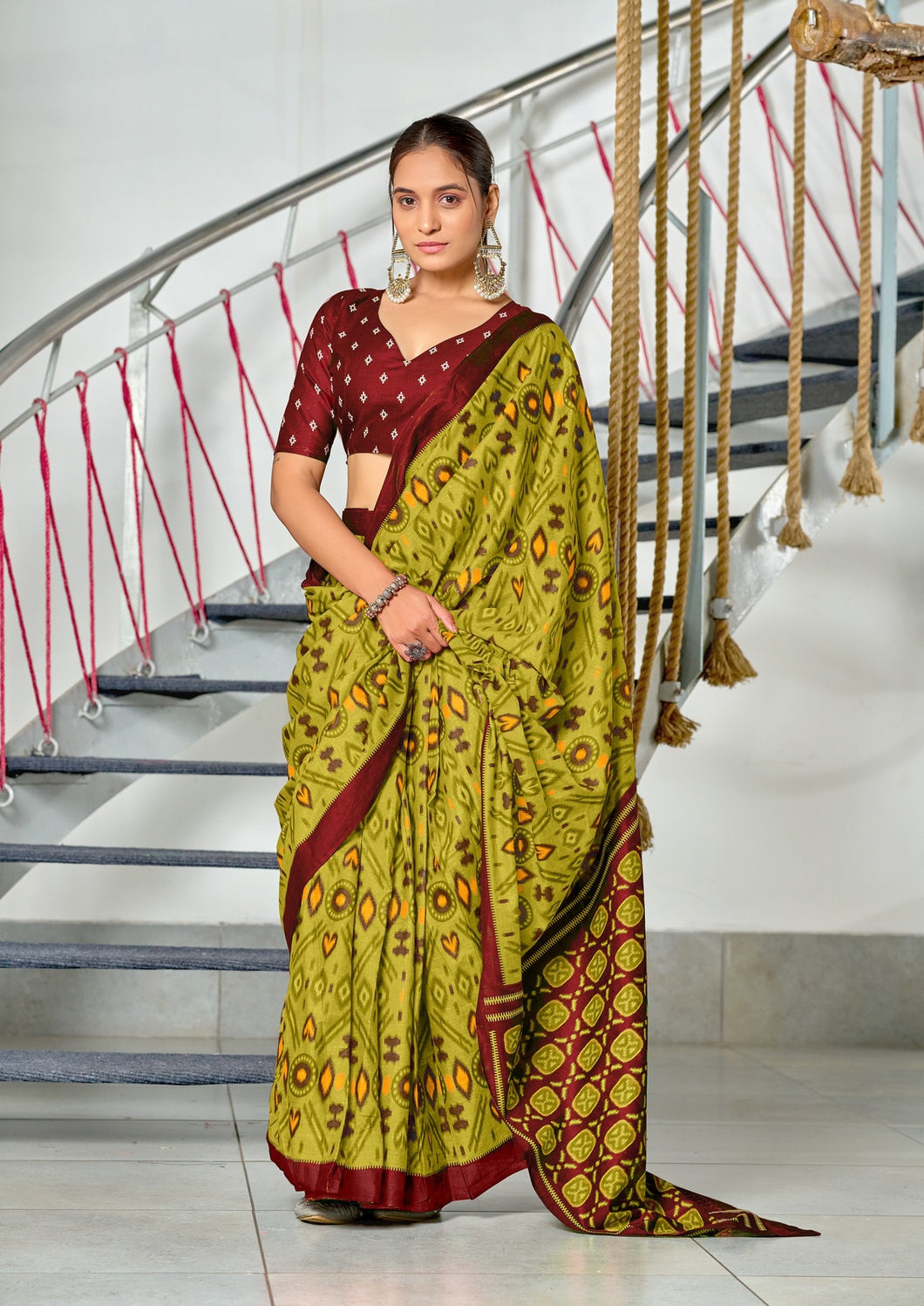 Mal Cotton Hand Block Print Saree