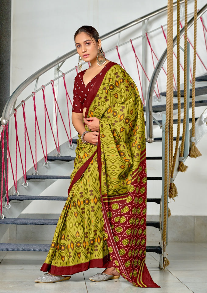 Mal Cotton Hand Block Print Saree