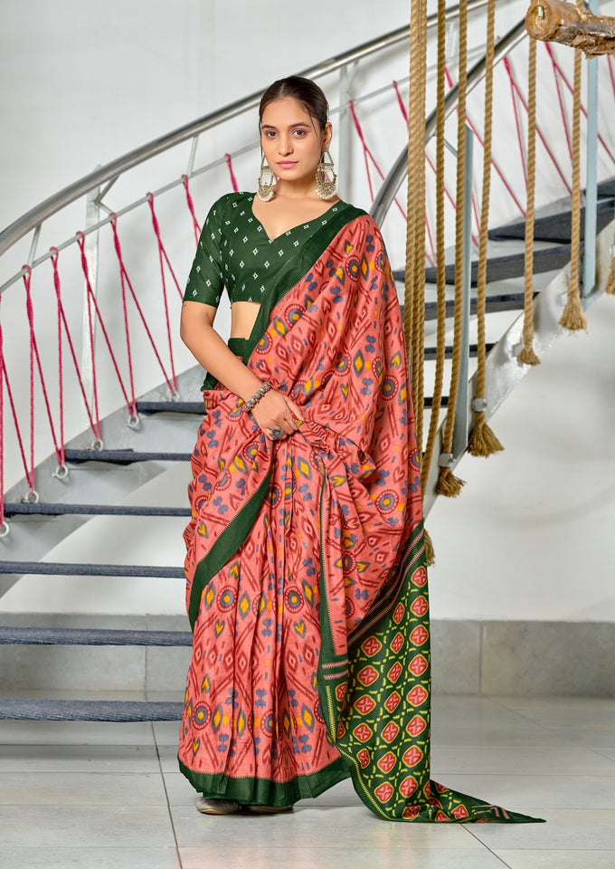 Mal Cotton Hand Block Print Saree