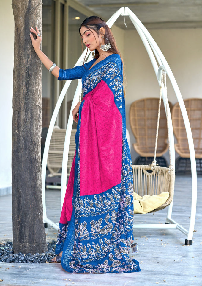 Pure Mal Cotton Hand Block Print Saree