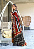 Mal Cotton Hand Block ikat Print Saree