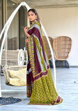Mal Cotton Hand Block ikat Print Saree