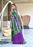 Mal Cotton Hand Block ikat Print Saree