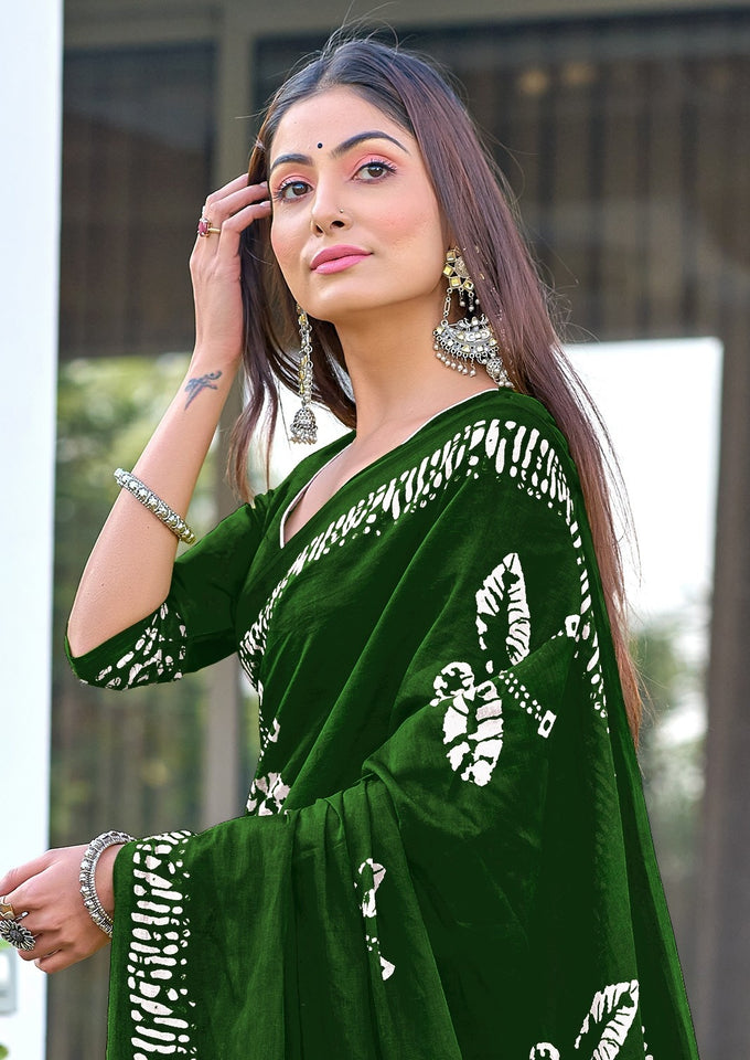 Pure Mal Cotton Hand Block Print Saree