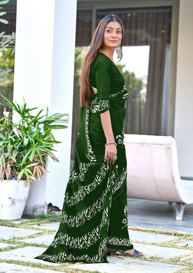 Pure Mal Cotton Hand Block Print Saree