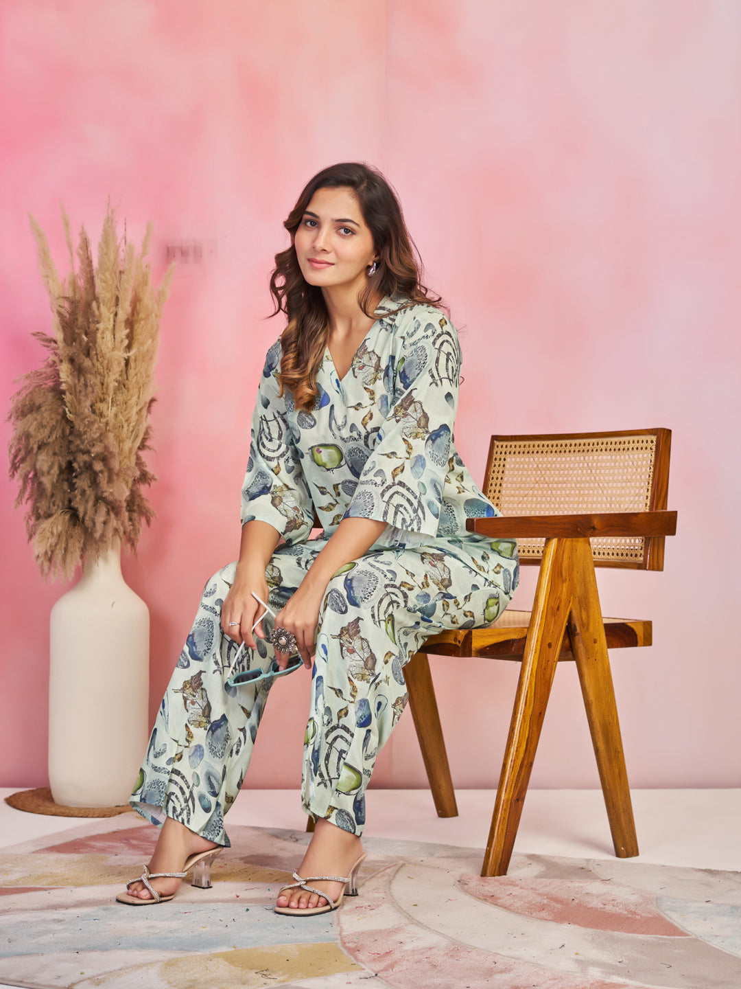 Women’s Abstract Geometric Print Co-ord Set