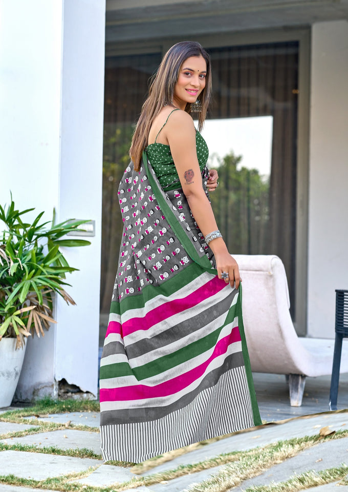 Hand Block Print Pure Mal Cotton Fabric