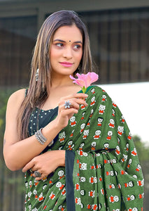 Hand Block Print Pure Mal Cotton Fabric