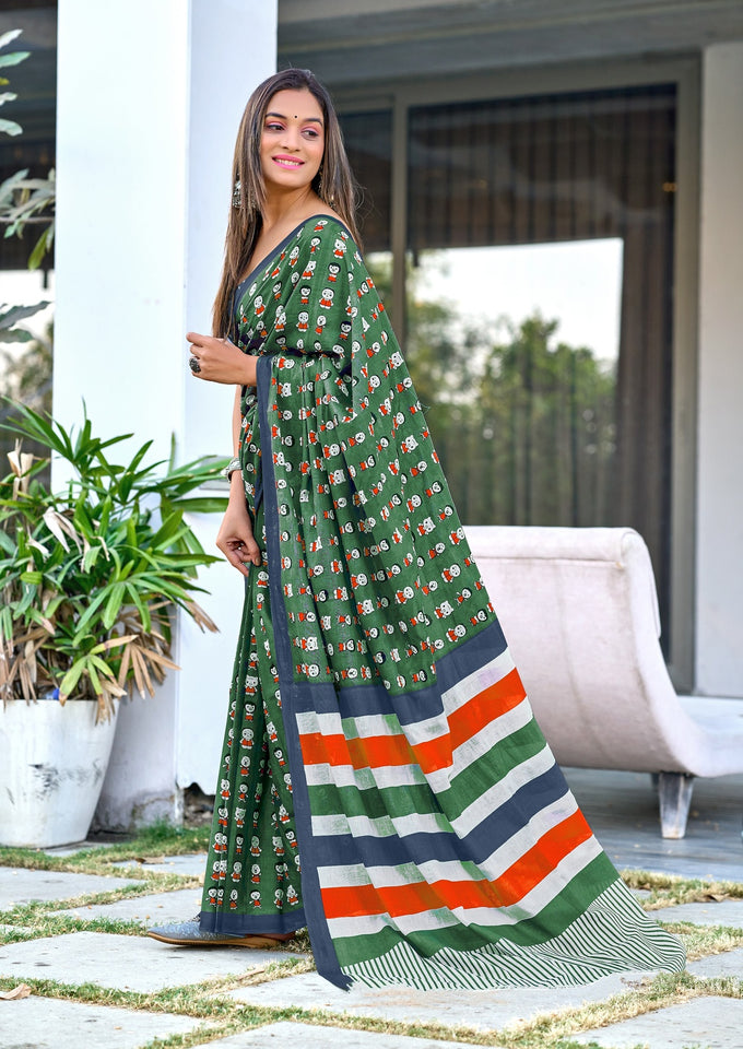 Hand Block Print Pure Mal Cotton Fabric