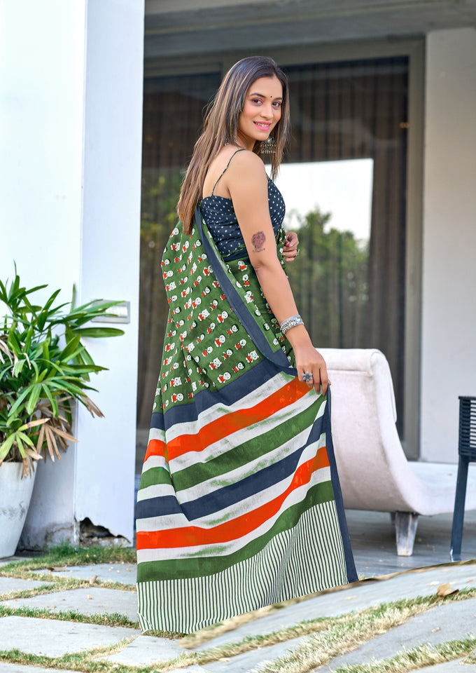 Hand Block Print Pure Mal Cotton Fabric