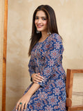 Handwork Pure Cotton Printed A-Line Kurta with Trousers Set