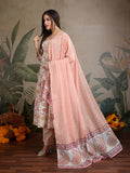 Sweet Pastel Dream: Pure Cotton Floral Anarkali Set (3-Piece)