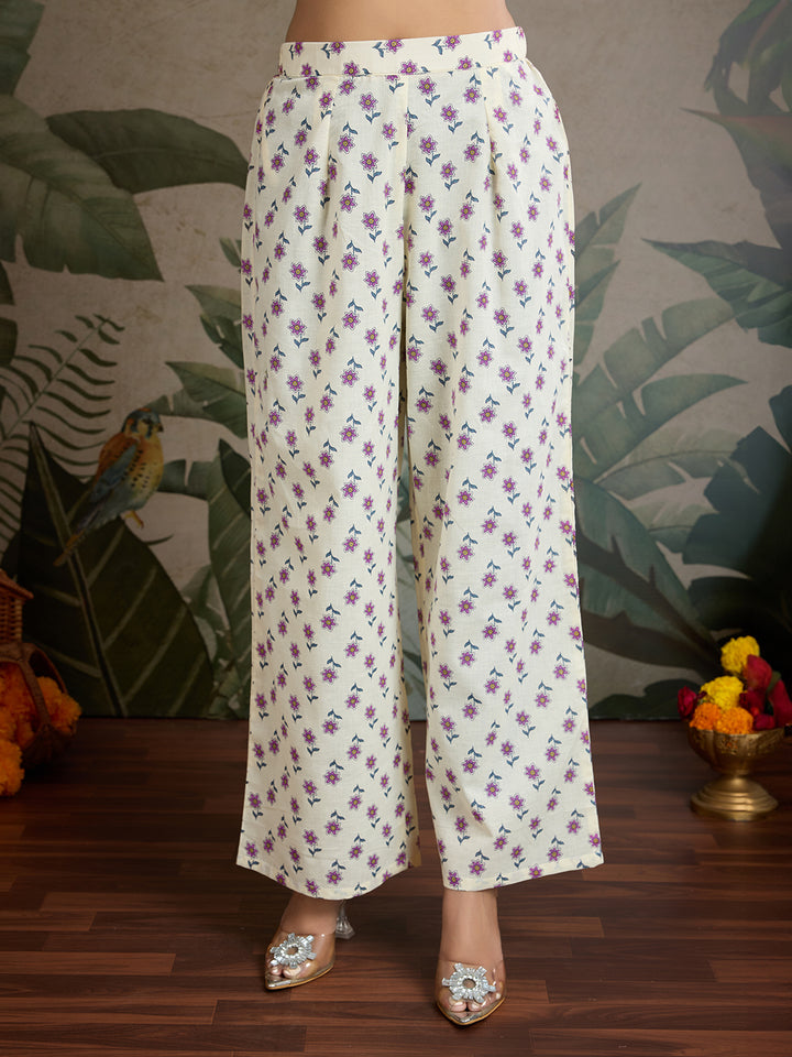 Sunshine & Sparkle: Pure Cotton Mirror Work Anarkali Set (3-Piece)