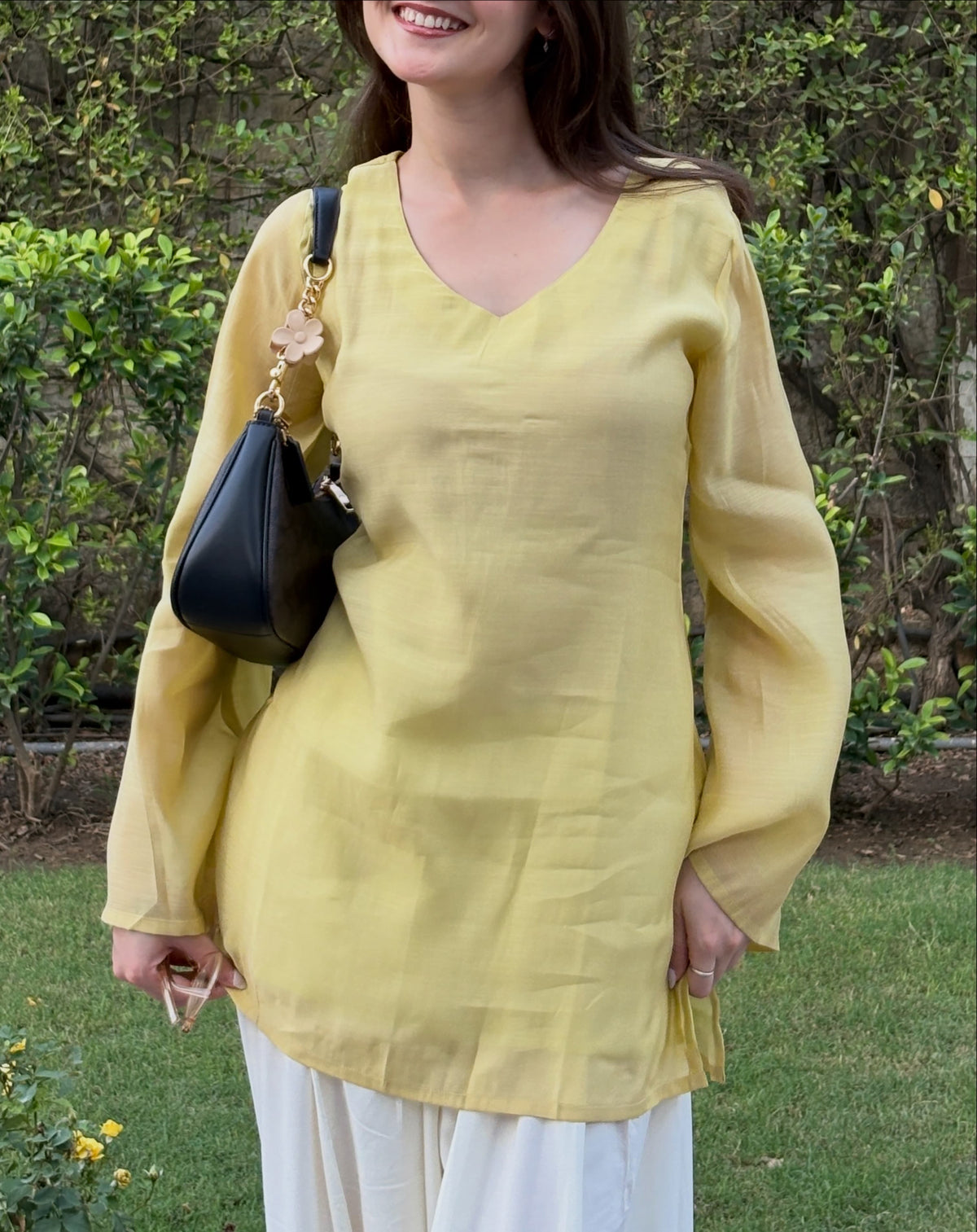 Lemon Yellow Farsi Salwar Set Embroidery