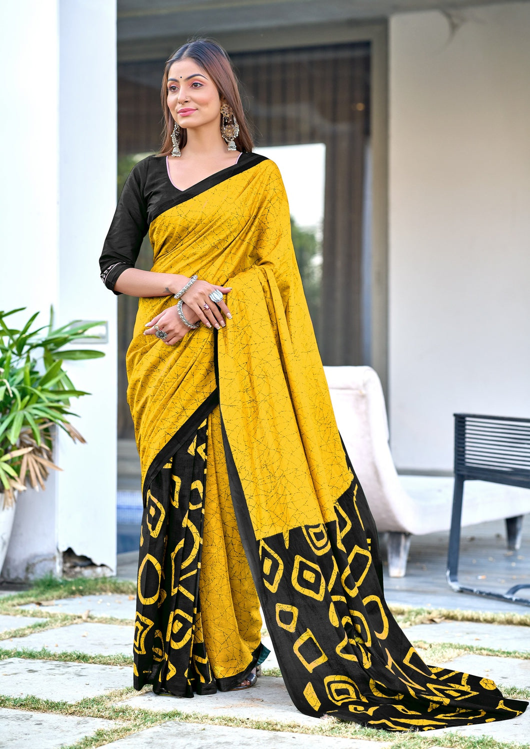 Pure Mal Cotton Hand Block Print Saree