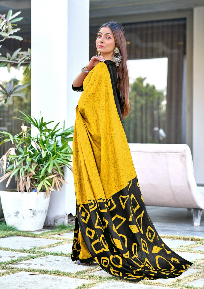 Pure Mal Cotton Hand Block Print Saree