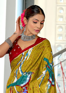 Mal Cotton Hand Block floral Print Purple Saree