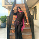 Black Pink Bow Farsi Salwar Set