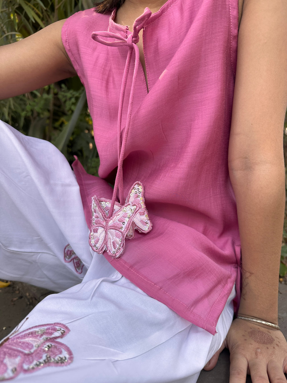 Pink Butterfly Farsi Salwar KIds