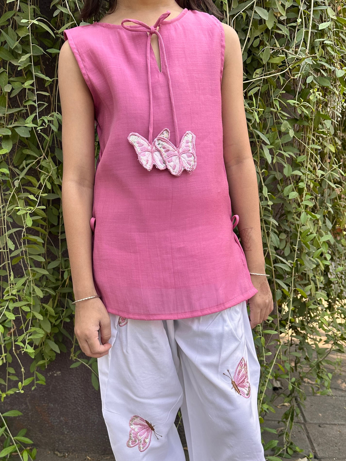 Pink Butterfly Farsi Salwar KIds
