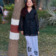Black Hibiscus Embroidered Co-ord Set