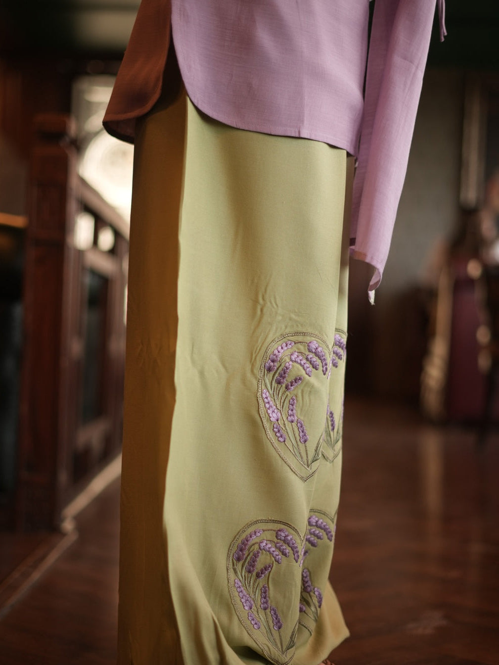 Lavender And Matcha Balloon Pant 3 Pcs Set
