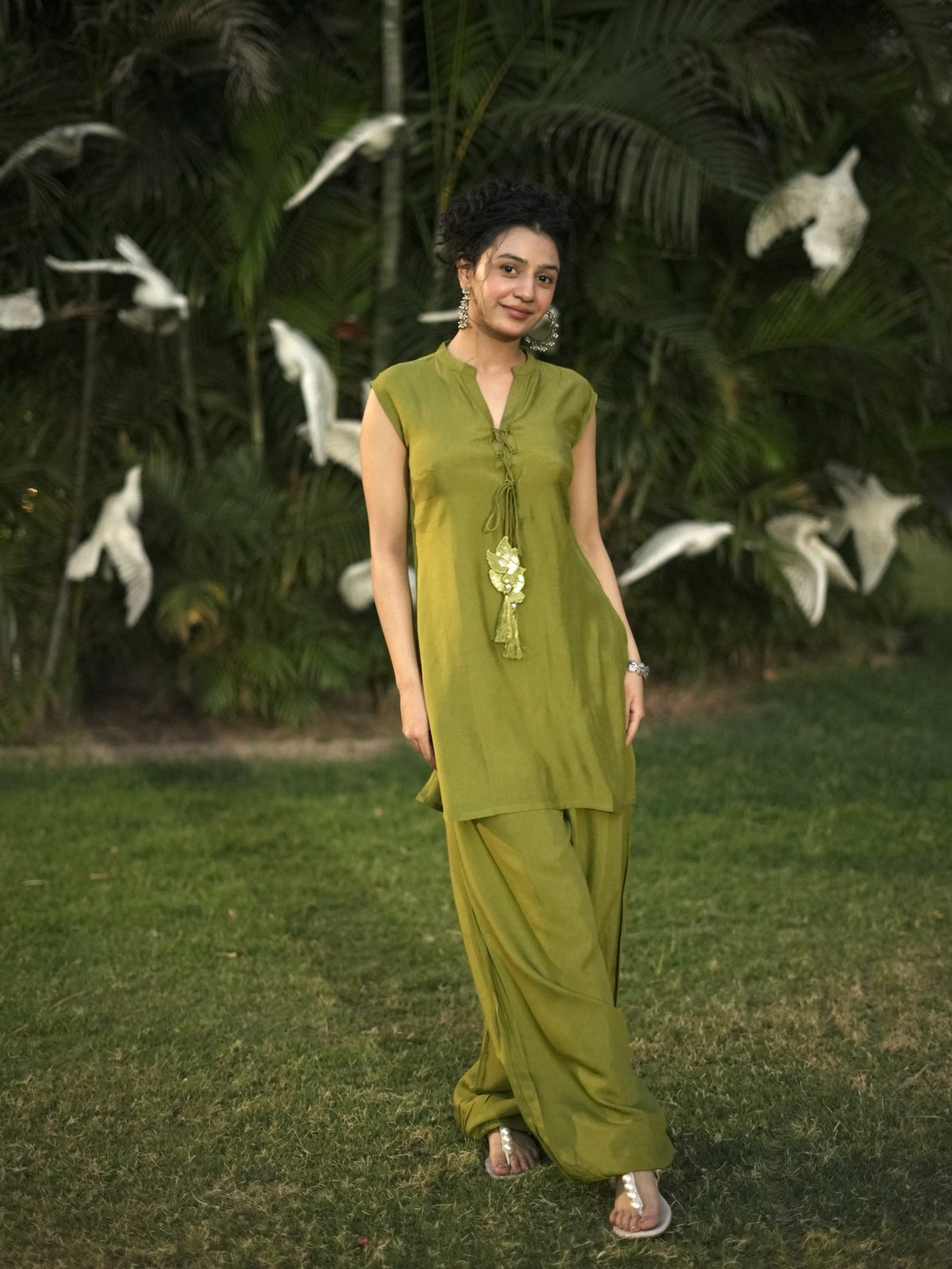 M GREEN BIRD BALOON SET