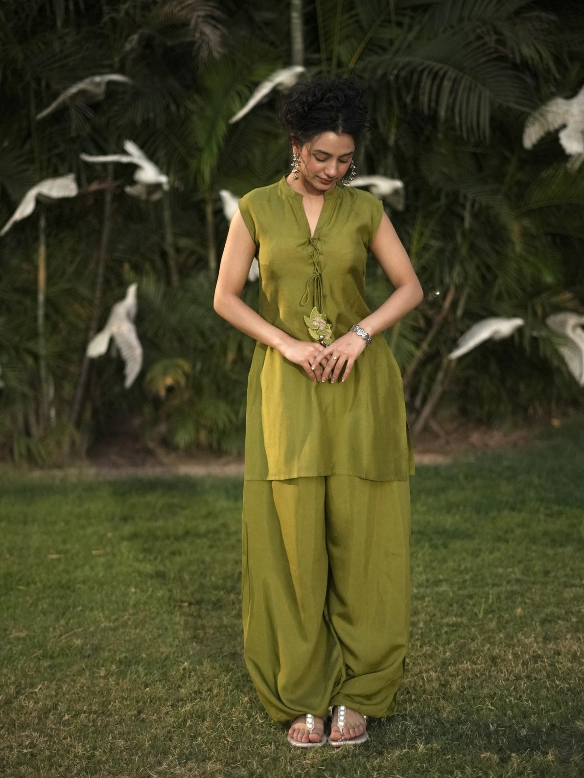 M GREEN BIRD BALOON SET