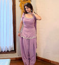 Purple Handwork Embellished Farsi Salwar3 Pcs Set