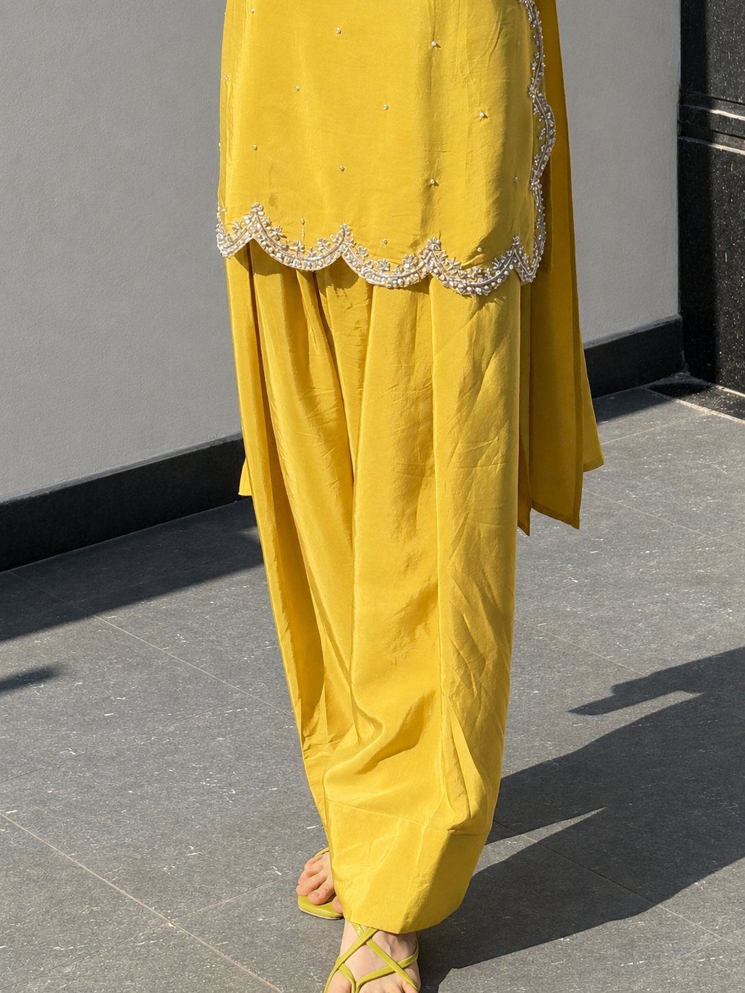 Yellow Handwork Salwar Sets